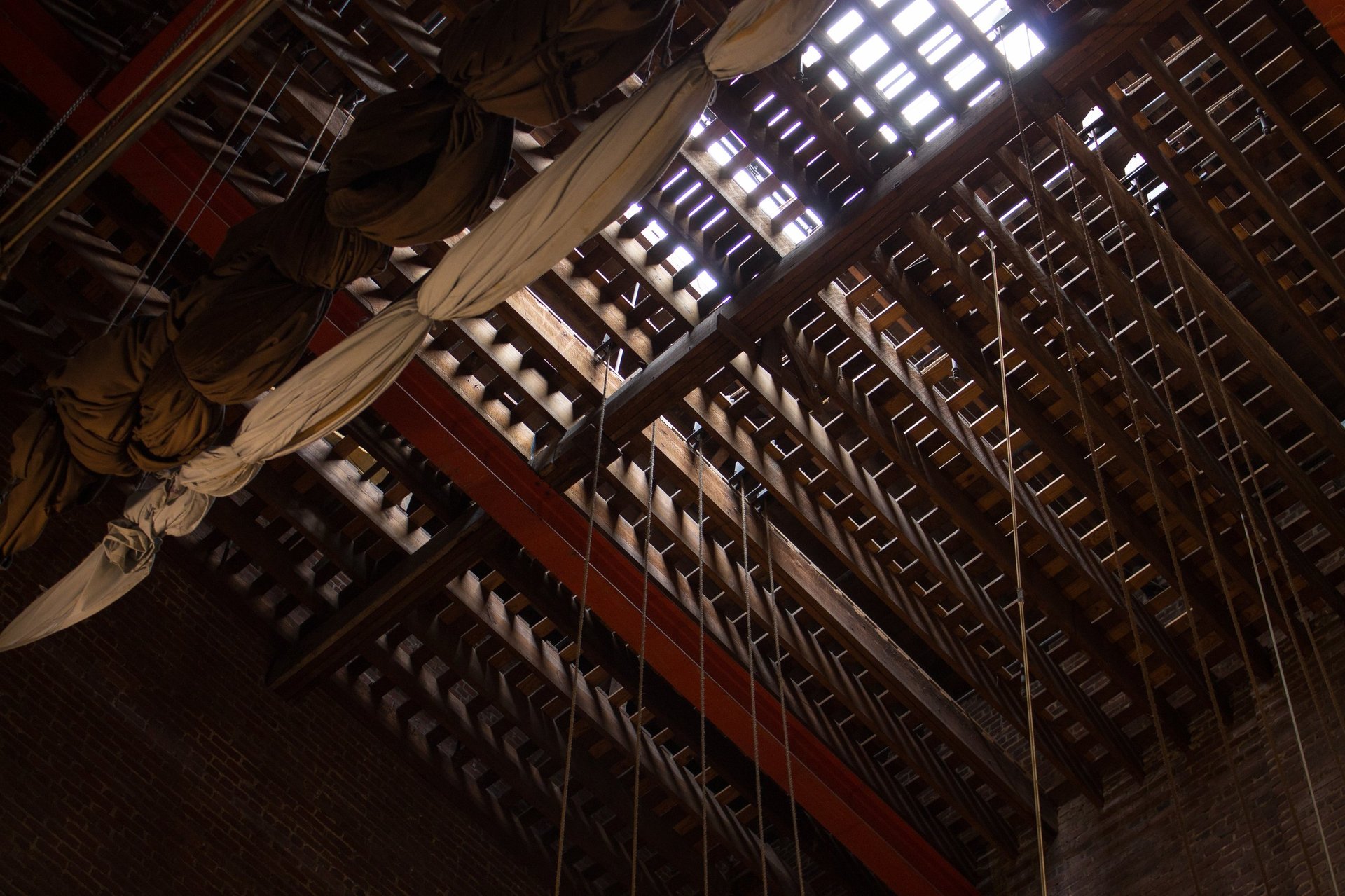 Theater stage with rigging